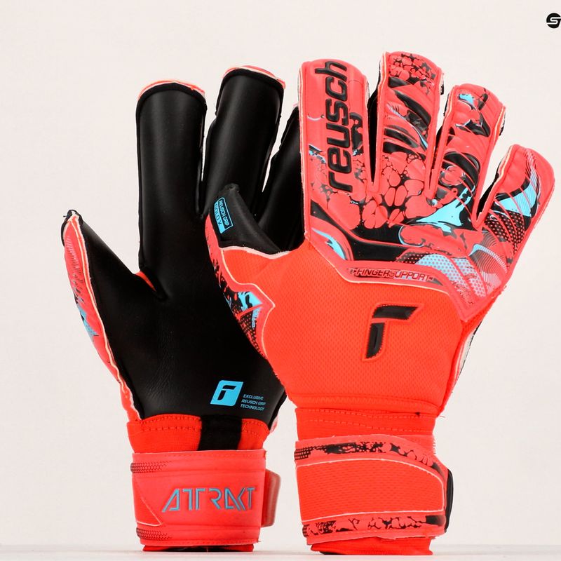 Rękawice bramkarskie Reusch Attrakt Gold X Evolution Cut Finger Support bright red/future blue/black 9
