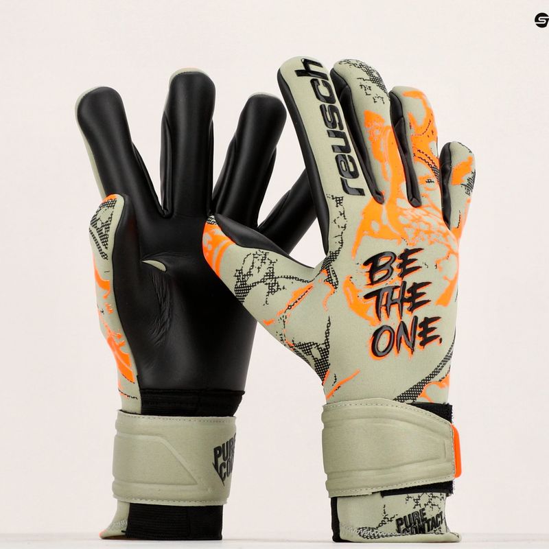 Rękawice bramkarskie Reusch Pure Contact Gold shark green/shocking orange 10
