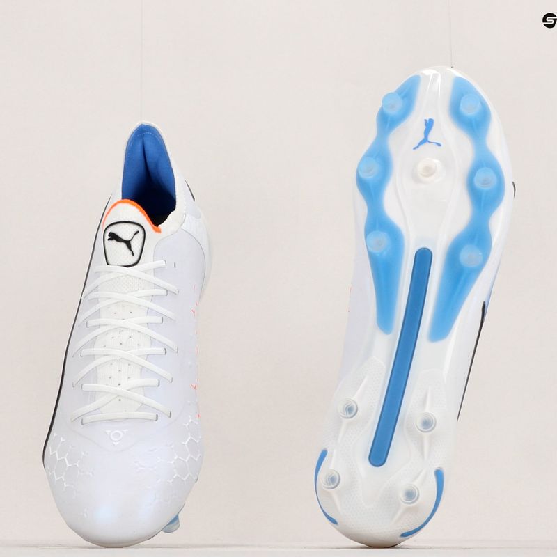 Buty piłkarskie męskie PUMA King Ultimate FG/AG puma white/puma black/blue glimmer/ultra orange 19