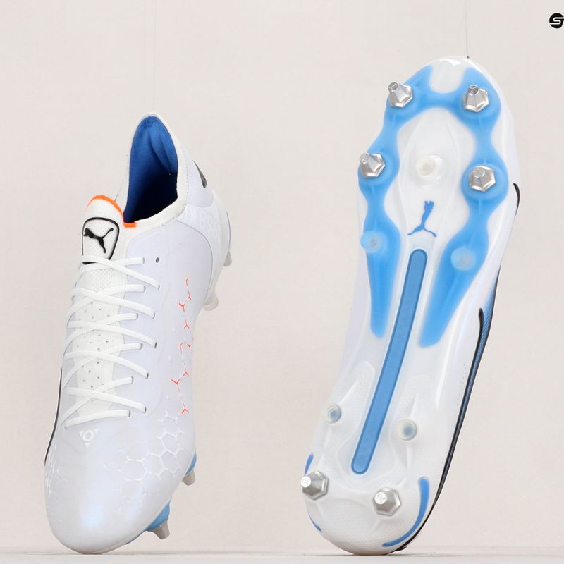 Buty piłkarskie męskie PUMA King Ultimate MXSG puma white/puma black/blue glimmer/ultra orange 18