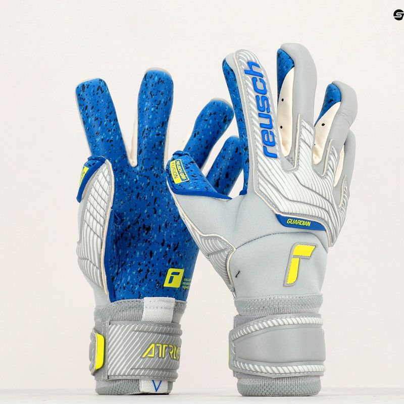 Rękawice bramkarskie Reusch Attrakt Fusion Guardian vapor gray/safety yellow/deep blue 7