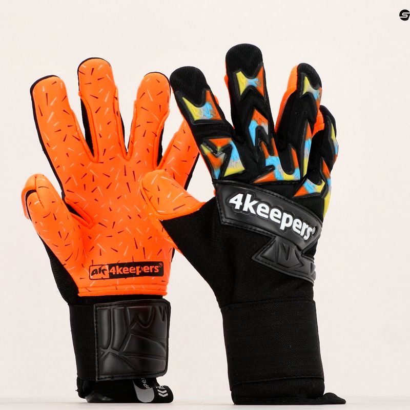 Rękawice bramkarskie 4keepers Equip Flame NC czarny/multikolor 8