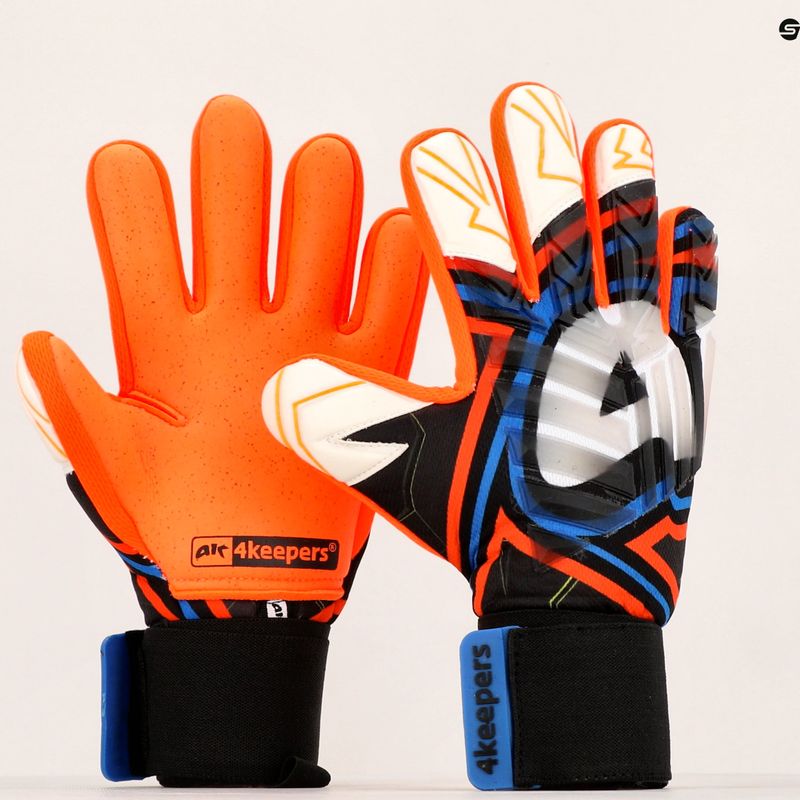 Rękawice bramkarskie 4keepers Evo Lanta NC czarny/biały/ niebieski/pomarańczowy 11