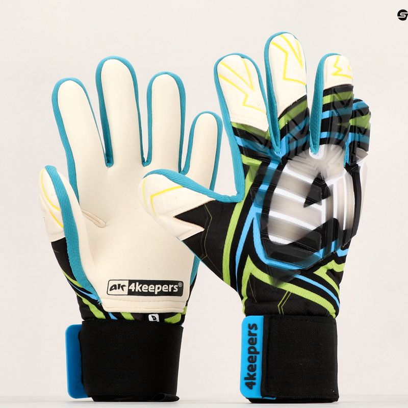 Rękawice bramkarskie 4keepers Evo Amson NC czarny/biały/ żółty/niebieski 11