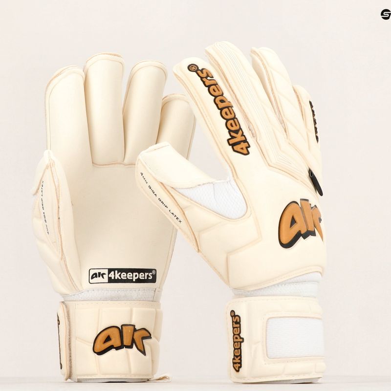 Rękawice bramkarskie 4keepers Champ Gold V RF biały/złoty 11