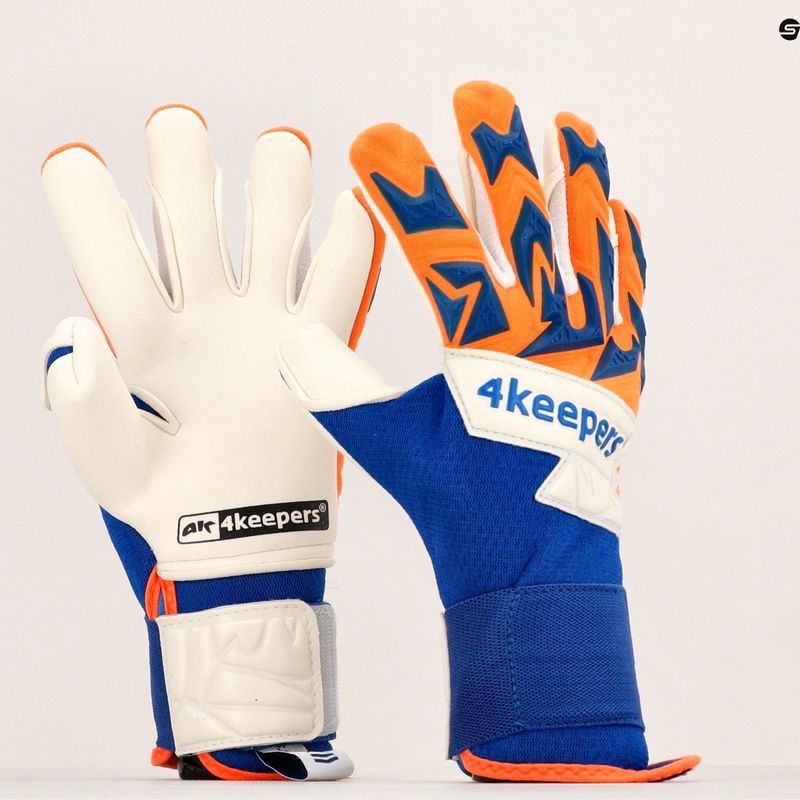 Rękawice bramkarskie dziecięce 4keepers Equip Puesta NC Jr niebieski/pomarańczowy 8
