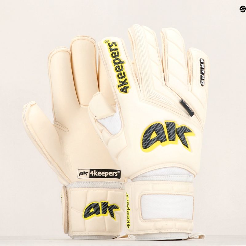 Rękawice bramkarskie 4keepers Champ Carbo V RF biały/żółty 11