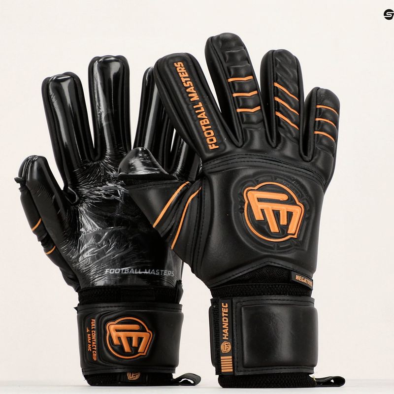 Rękawice bramkarskie dziecięce Football Masters Full Contact NC v4.0 czarne/złote 6