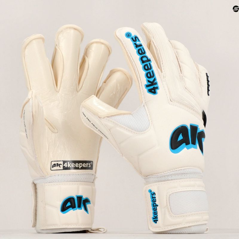 Rękawice bramkarskie dziecięce 4keepers Champ Aq Contact V HB biały/niebieski 11