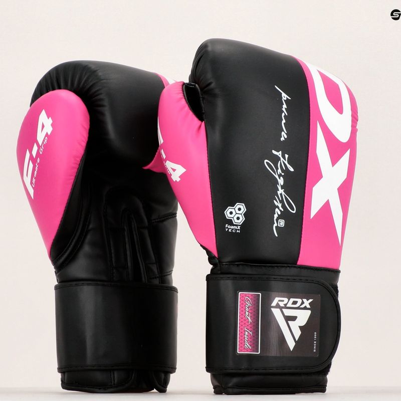 Rękawice bokserskie RDX REX F4 pink/black 9