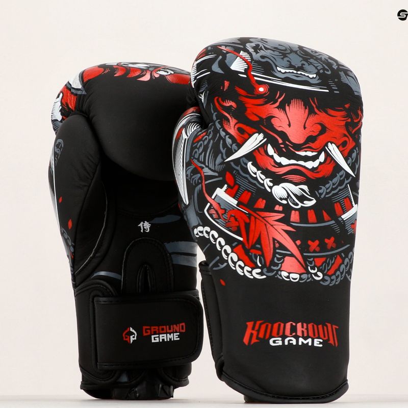 Rękawice bokserskie Ground Game Samurai czarne 7