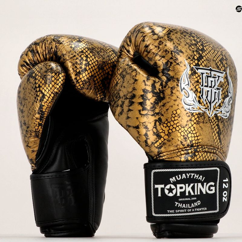 Rękawice bokserskie Top King Muay Thai Super Star Air Snake black/gold 6