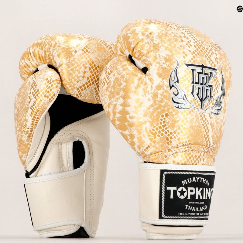 Rękawice bokserskie Top King Muay Thai Super Star Air Snake white/gold 6
