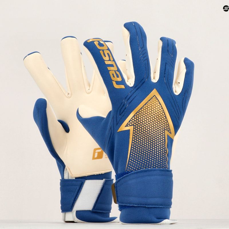 Rękawice bramkarskie Reusch Arrow Gold X true blue/gold 10