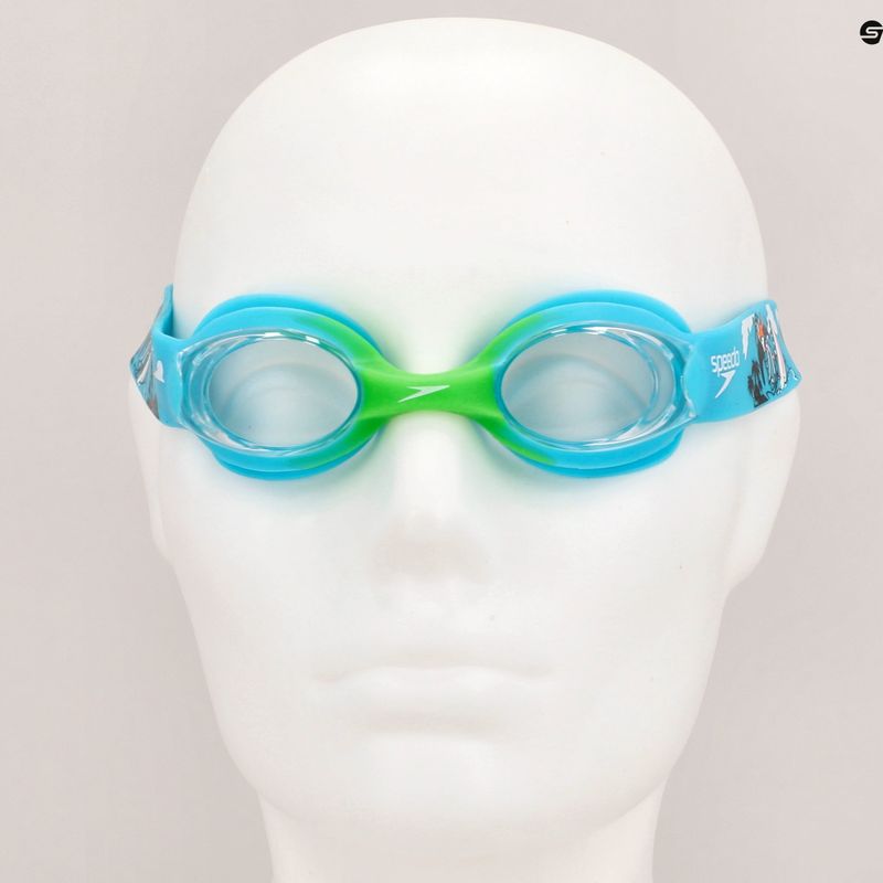 Okulary do pływania dziecięce Speedo Illusion azure blue/fluro green/fluro orange/clear 12