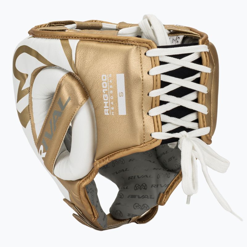 Kask bokserski Rival RHG100 Professional Headgear white/gold 3