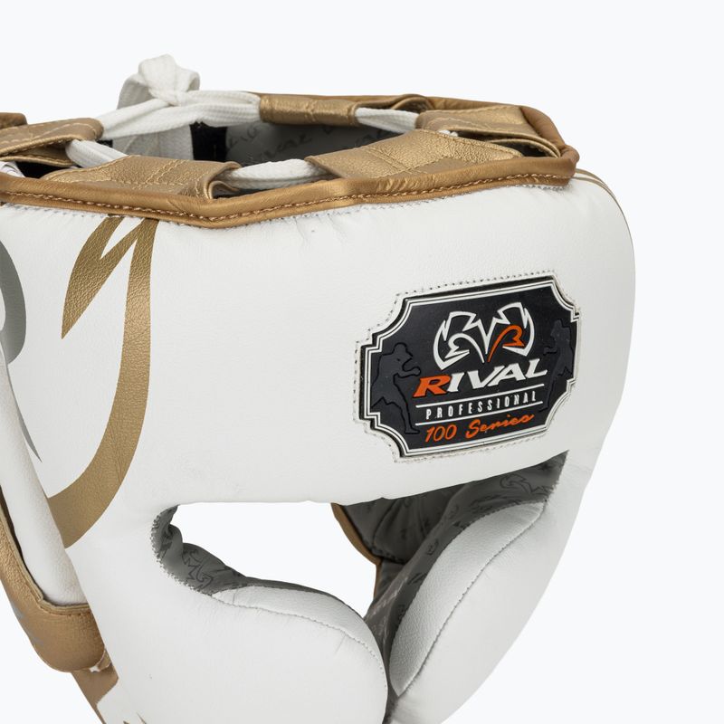 Kask bokserski Rival RHG100 Professional Headgear white/gold 4