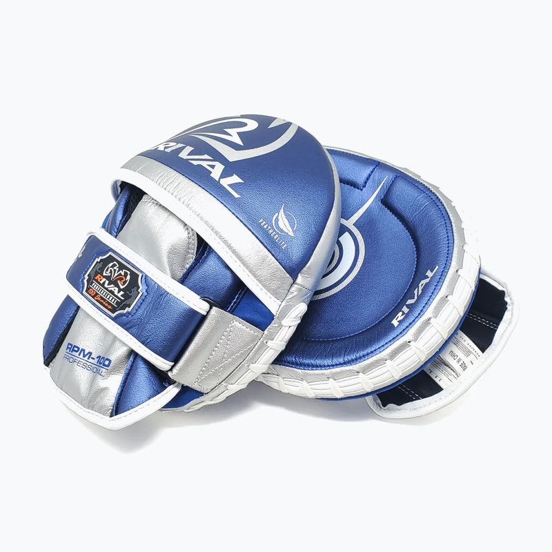 Łapy treningowe trenerskie Rival Professional Punch Mitts blue/silver 3