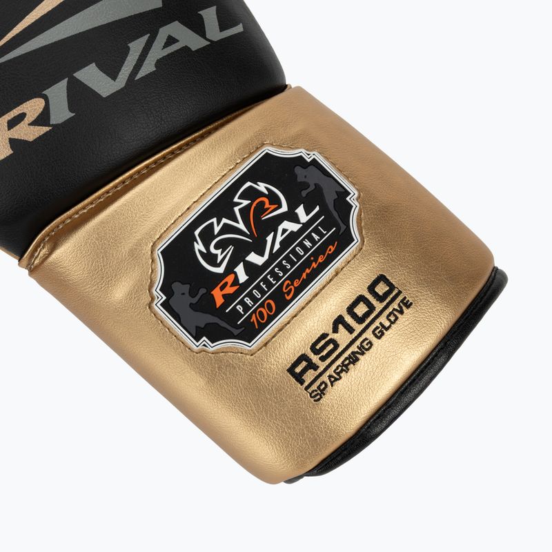 Rękawice bokserskie Rival RS100 Professional black/gold 6