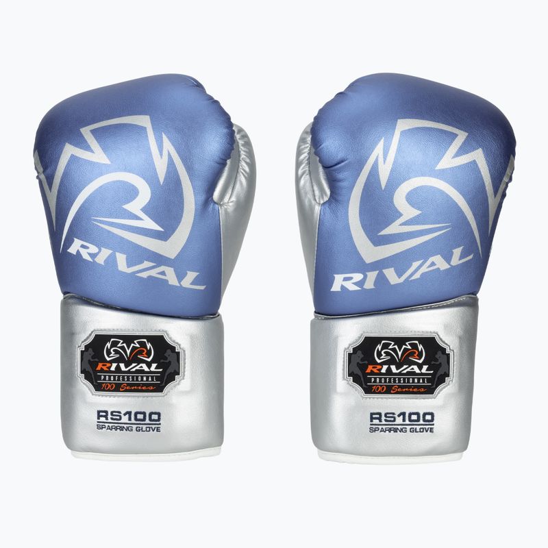Rękawice bokserskie Rival RS100 Professional blue/silver 2