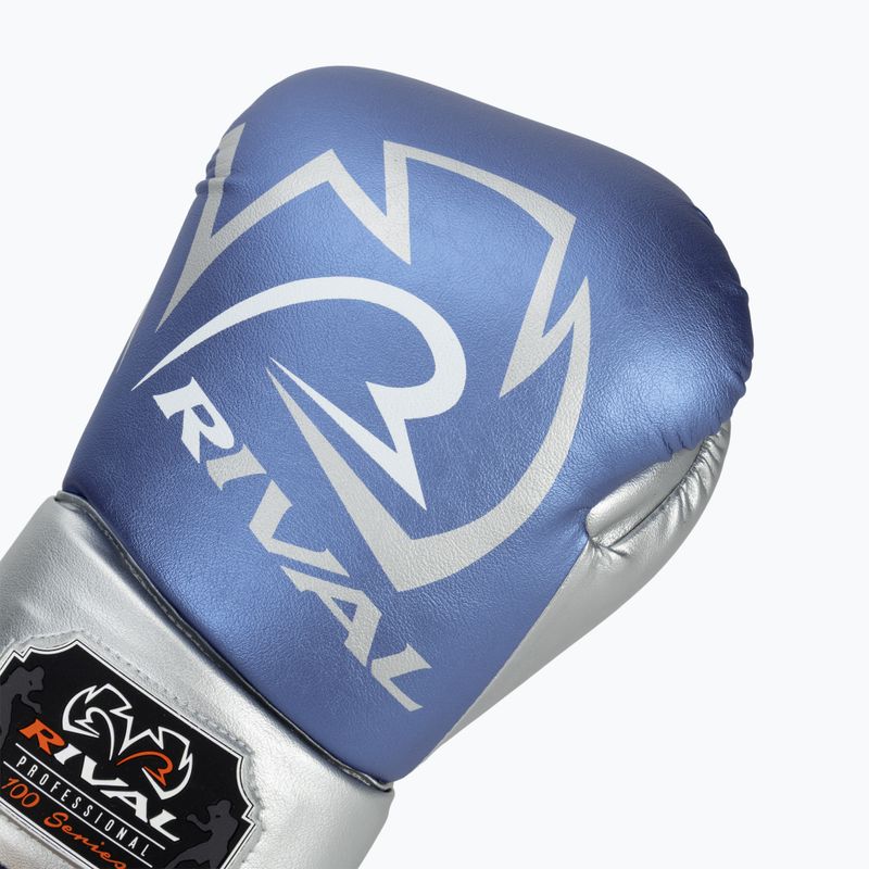 Rękawice bokserskie Rival RS100 Professional blue/silver 5