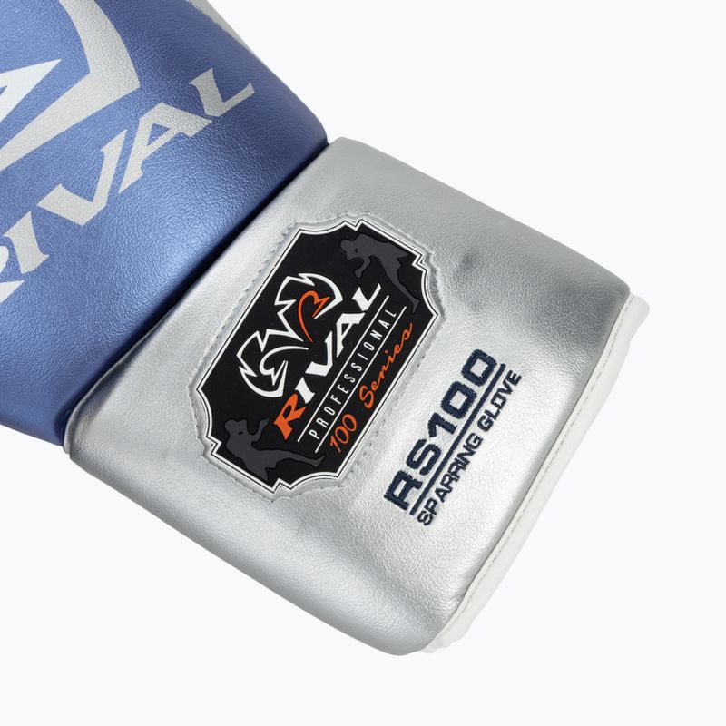 Rękawice bokserskie Rival RS100 Professional blue/silver 6