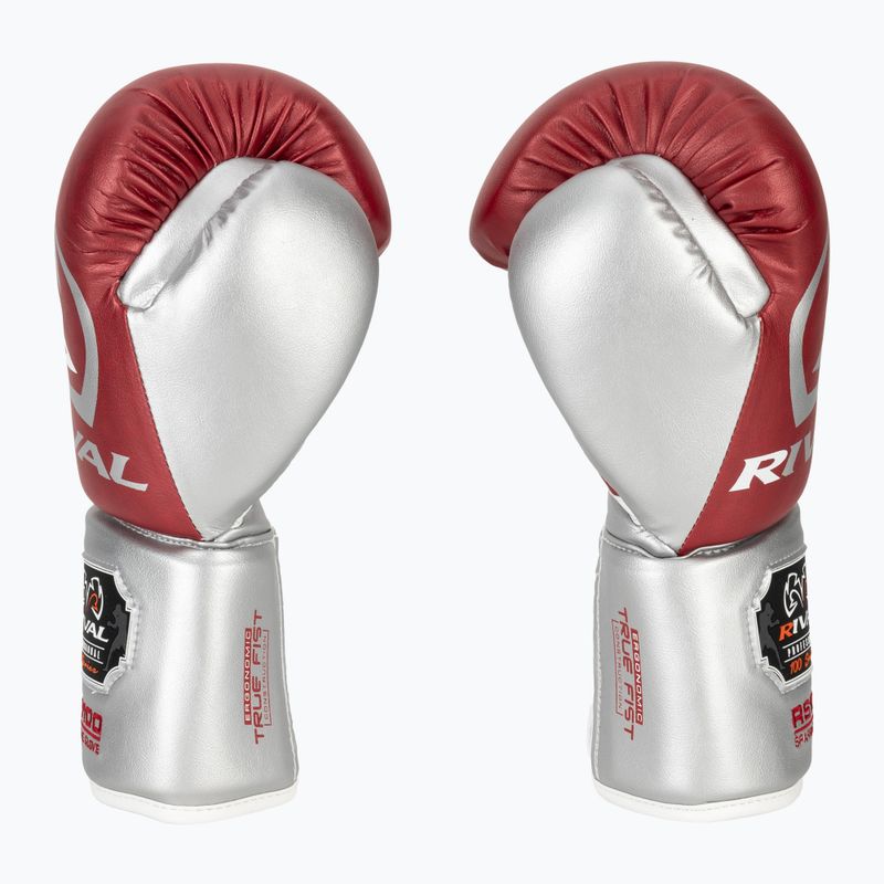 Rękawice bokserskie Rival RS100 Professional red/silver 4
