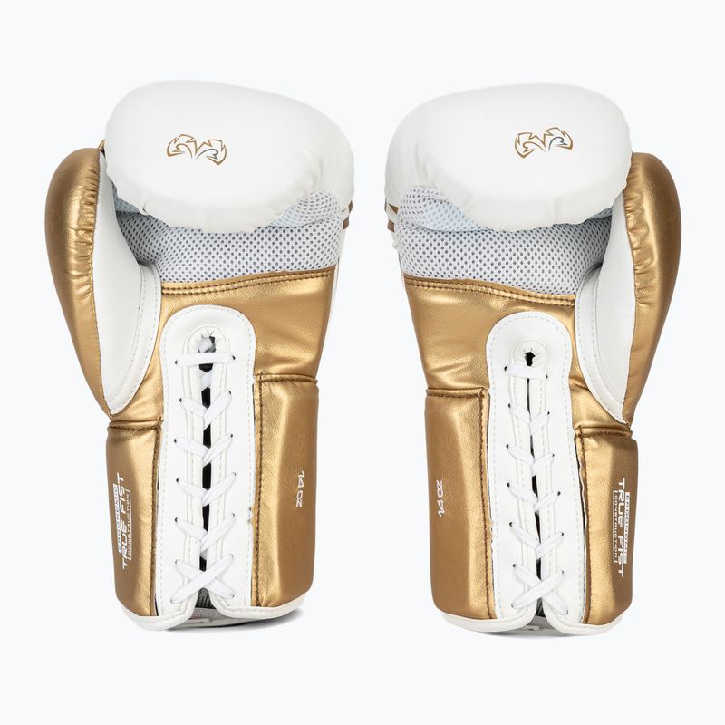 Rękawice bokserskie Rival RS100 Professional white/gold 3