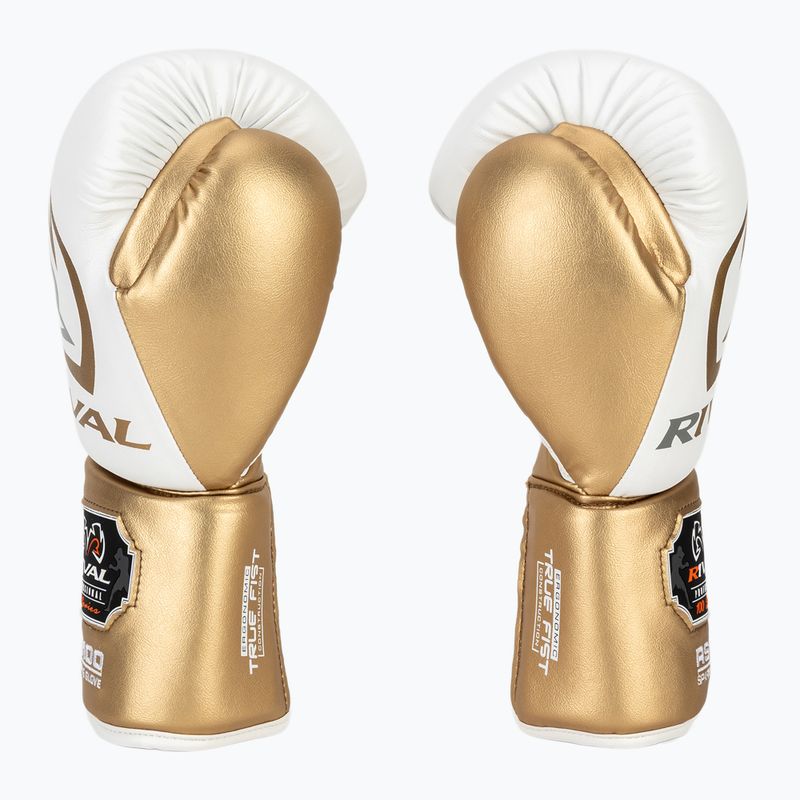Rękawice bokserskie Rival RS100 Professional white/gold 4