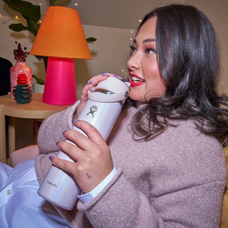 Butelka termiczna Hydro Flask Wide Mouth with Flex Straw Cap 710 ml glimmer pink 4