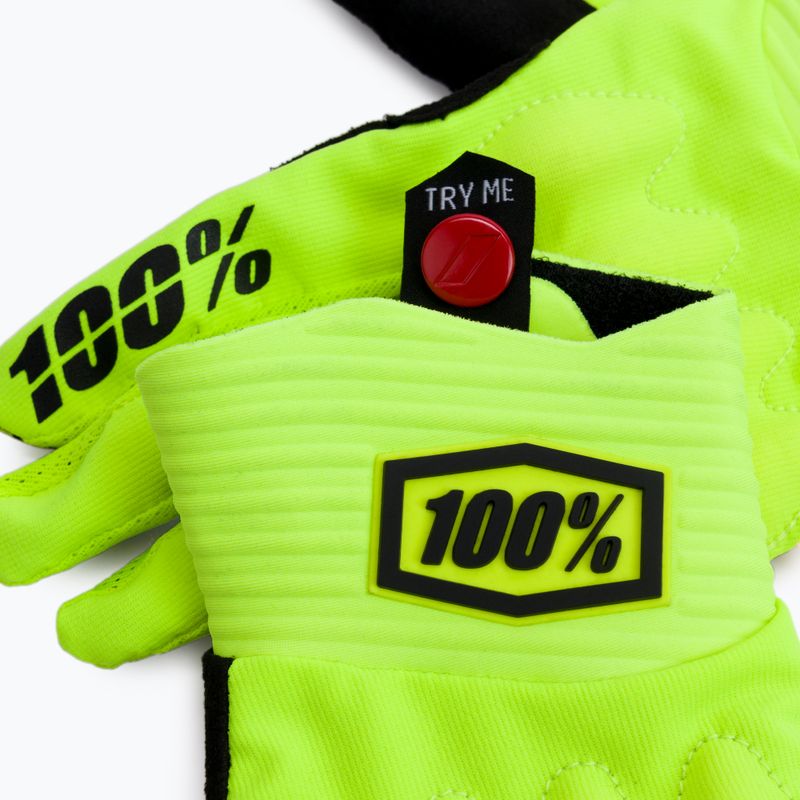 Rękawiczki rowerowe 100% Cognito yellow/black 4