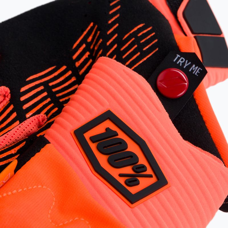 Rękawiczki rowerowe 100% Cognito fluorescent orange/black 4