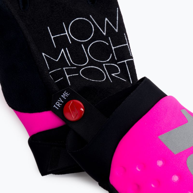 Rękawiczki rowerowe damskie 100% Brisker W neon pink/black 4