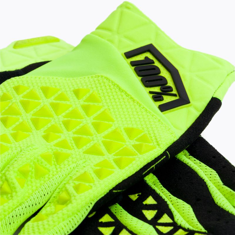 Rękawiczki rowerowe 100% Geomatic fluorescent yellow 4