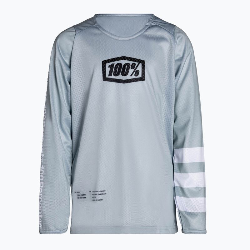 Longsleeve rowerowy dziecięcy 100% R-Core Youth vapor/white