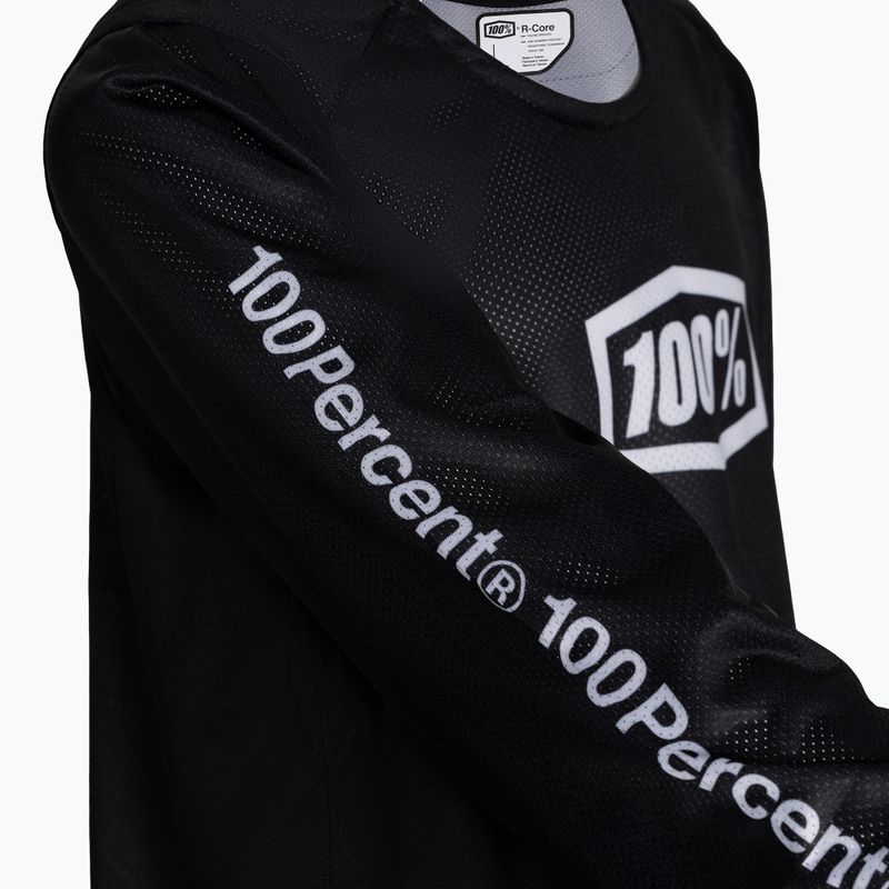 Longsleeve rowerowy dziecięcy 100% R-Core Youth black white 3