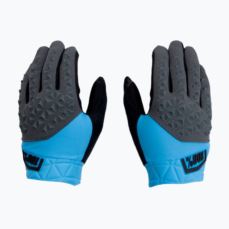 Rękawiczki rowerowe 100% Geomatic cyan charcoal 3