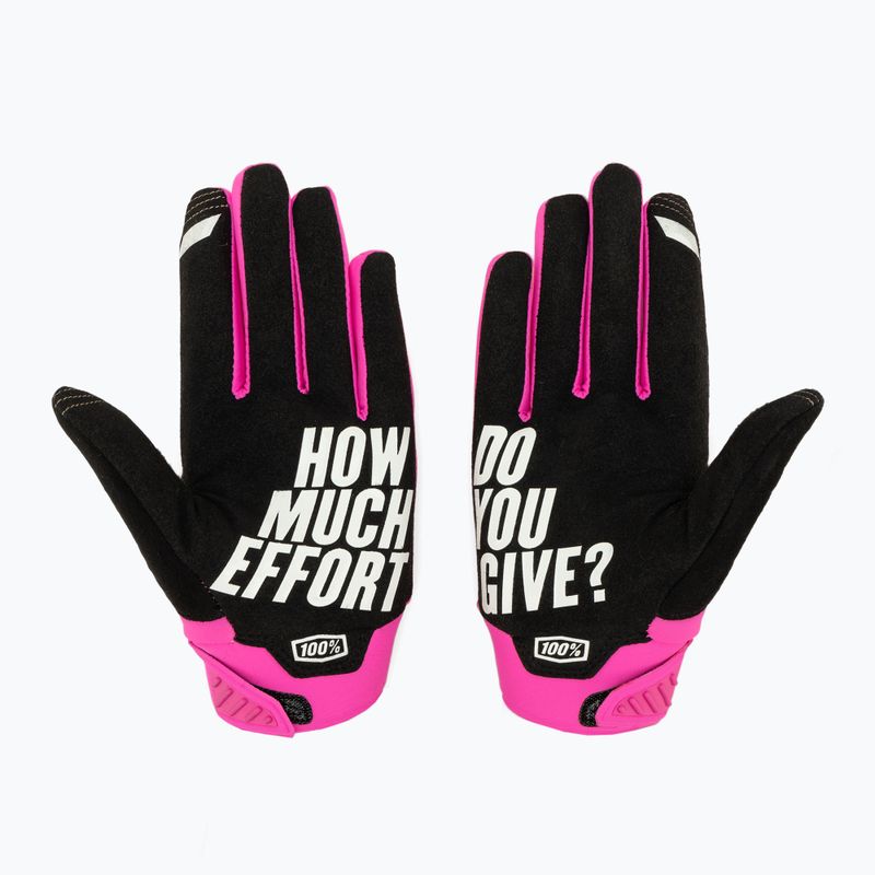 Rękawiczki rowerowe damskie 100% Brisker W neon pink/black 2