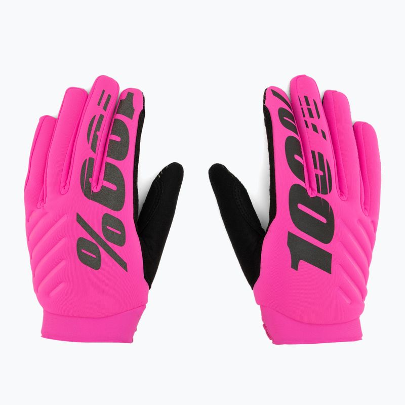 Rękawiczki rowerowe damskie 100% Brisker W neon pink/black 3