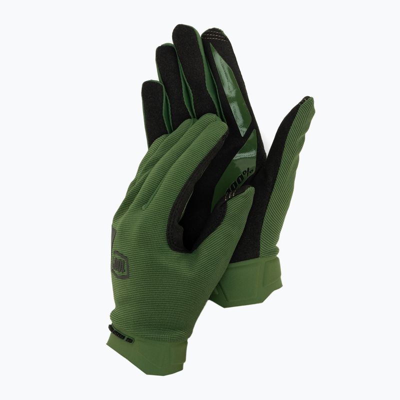 Rękawiczki rowerowe męskie 100% Ridecamp army green/black