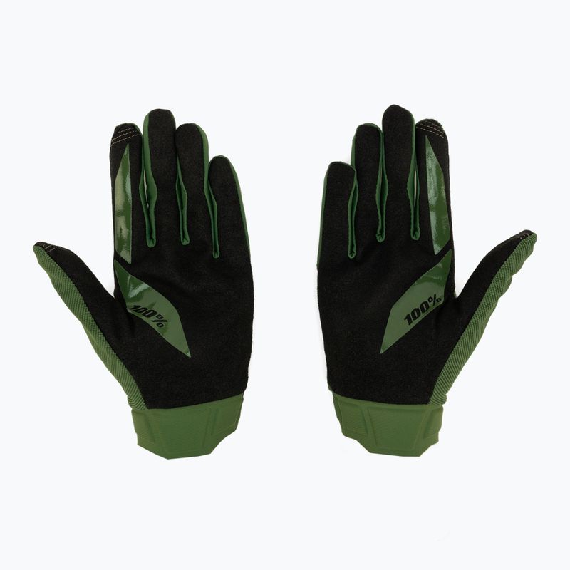 Rękawiczki rowerowe męskie 100% Ridecamp army green/black 2