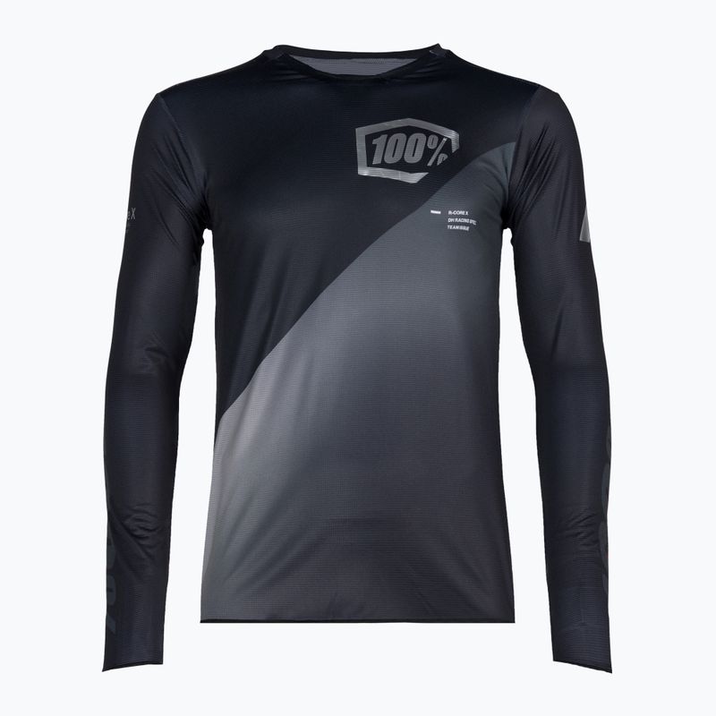 Longsleeve rowerowy męski 100% R-Core X black/grey