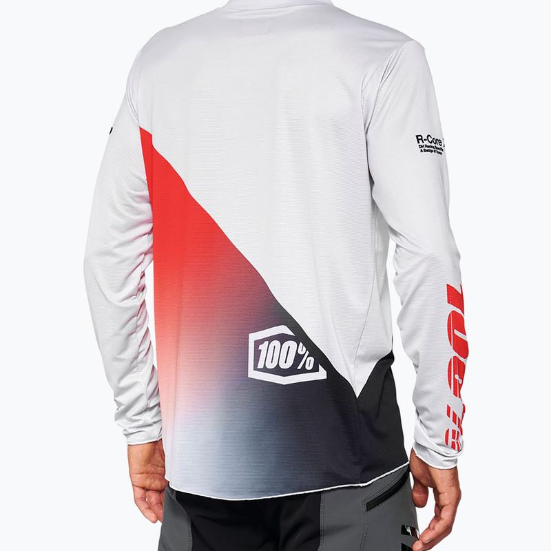 Longsleeve rowerowy męski 100% R-Core X grey/racer red 2