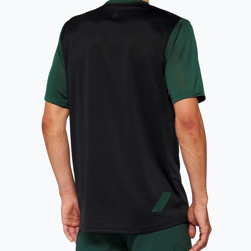 Koszulka rowerowa męska 100% Ridecamp black/forest green 2