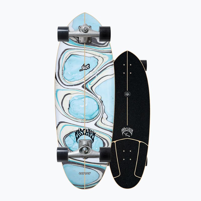Deskorolka surfskate Carver Lost CX Raw 32" Quiver Killer 2021 Complete niebiesko-biała L1012011107 8