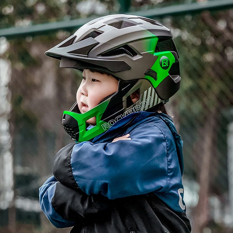 Kask rowerowy dziecięcy Rockbros 10110061003 Kids Helmet black/ti-green 3