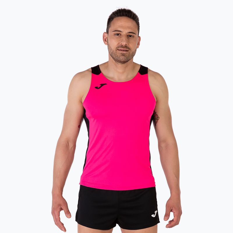 Koszulka do biegania męska Joma Record II fluor pink/black