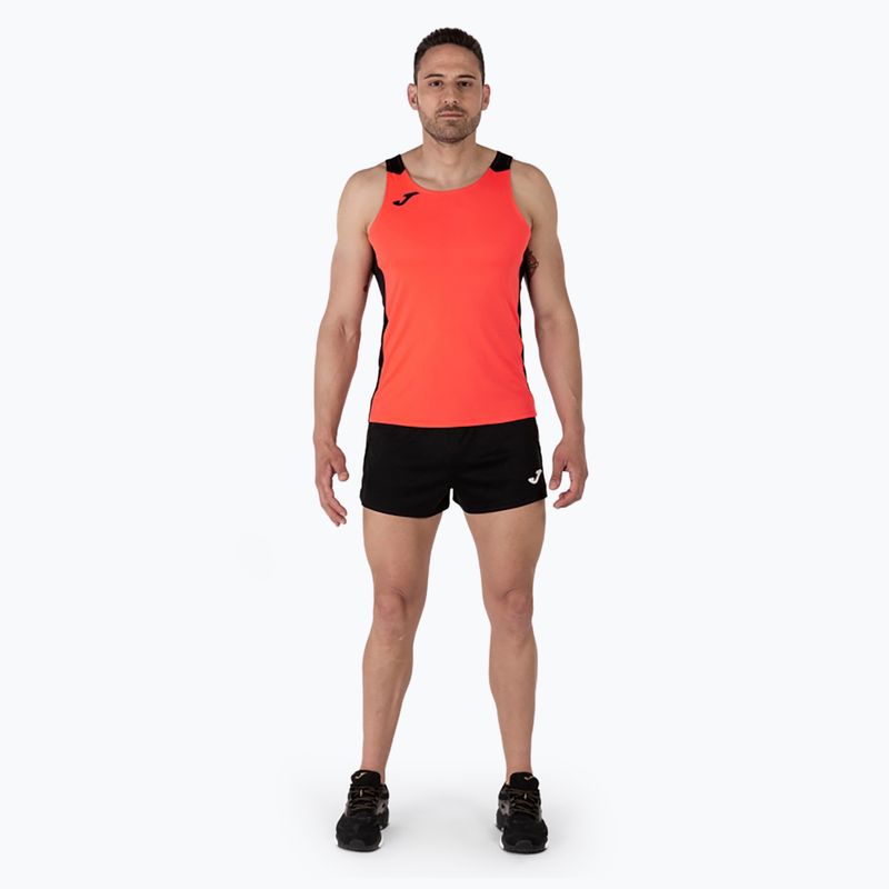 Tank top do biegania męski Joma Record II fluor coral/black 2