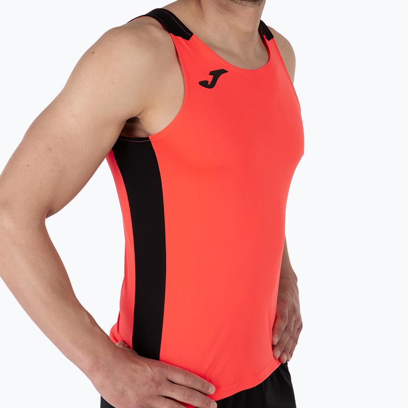 Tank top do biegania męski Joma Record II fluor coral/black 4