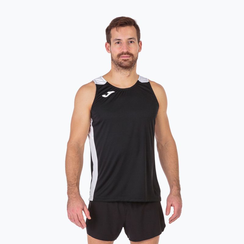 Koszulka do biegania męska Joma Record II black/white 2